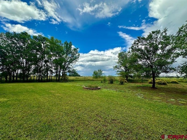 view of yard with a rural view