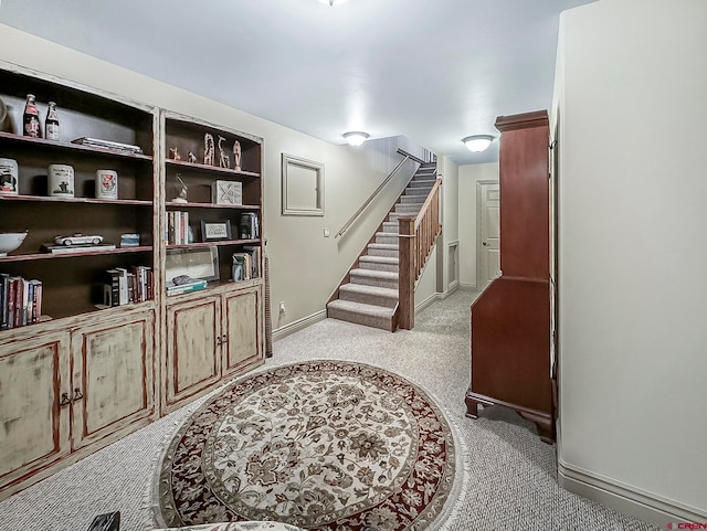 interior space with light colored carpet