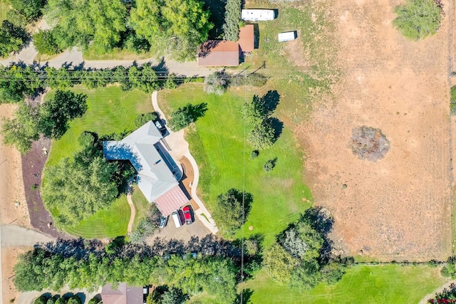 drone / aerial view with a rural view