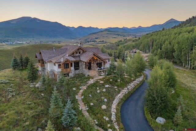 1251 Skyland Dr, Crested Butte, CO 81224 - drone / aerial view with a mountain view