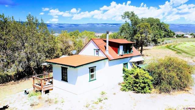 aerial view featuring a mountain view