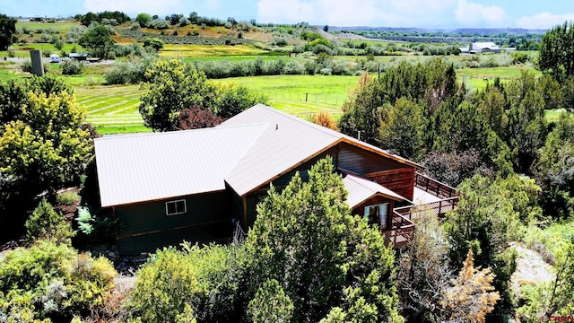 aerial view featuring a rural view