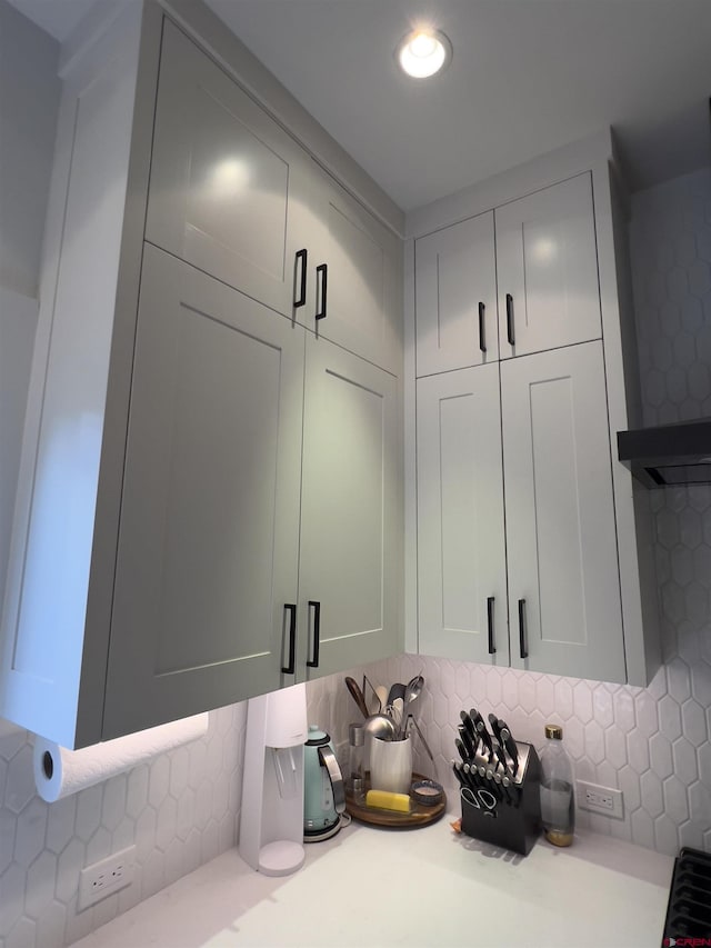 interior space with backsplash