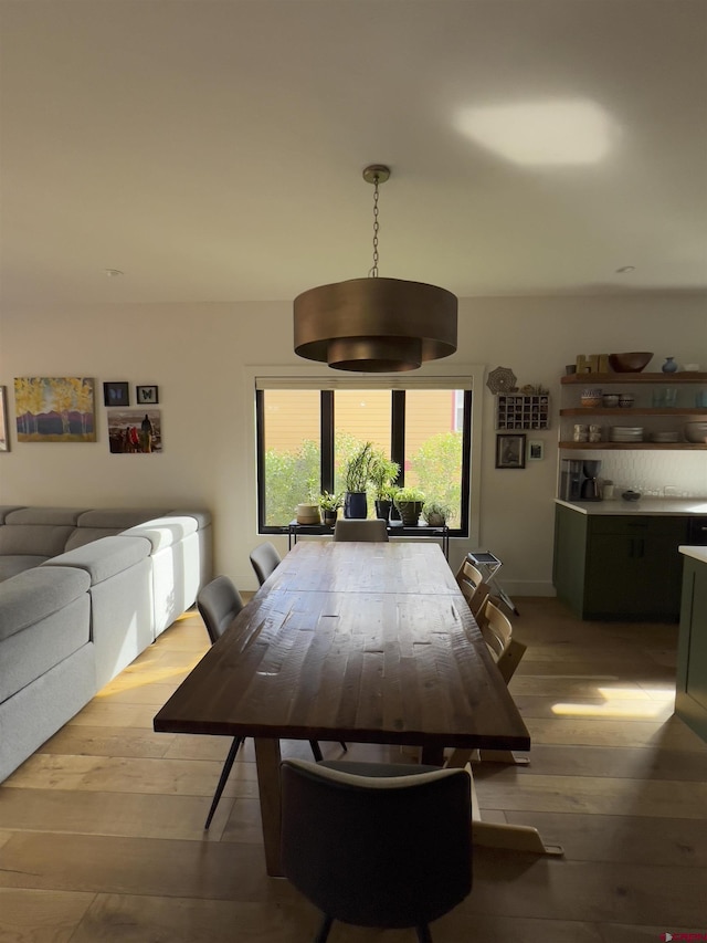 dining room featuring light wood finished floors