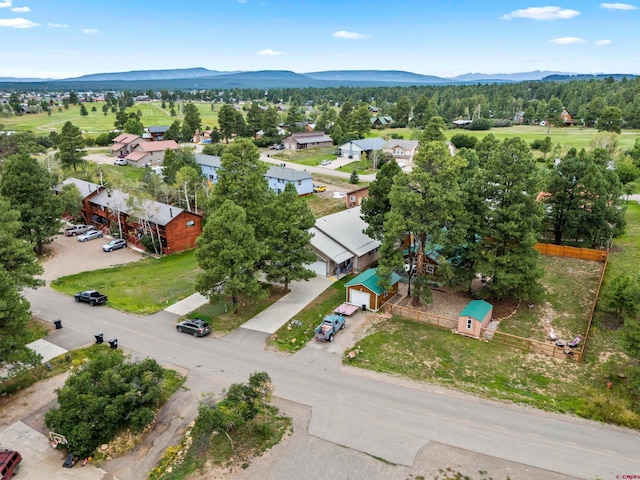 aerial view featuring a mountain view