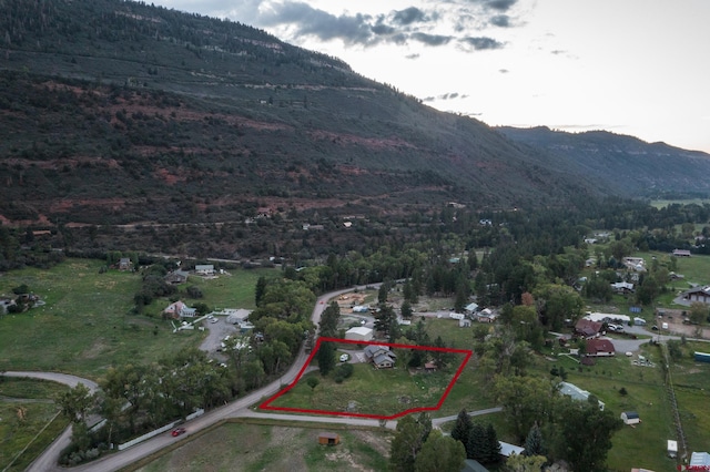 drone / aerial view with a mountain view