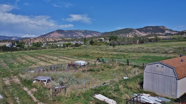 mountain view with a rural view