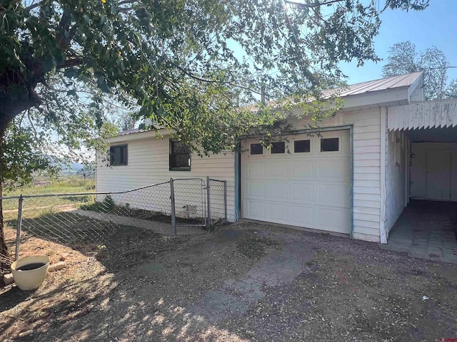 view of garage