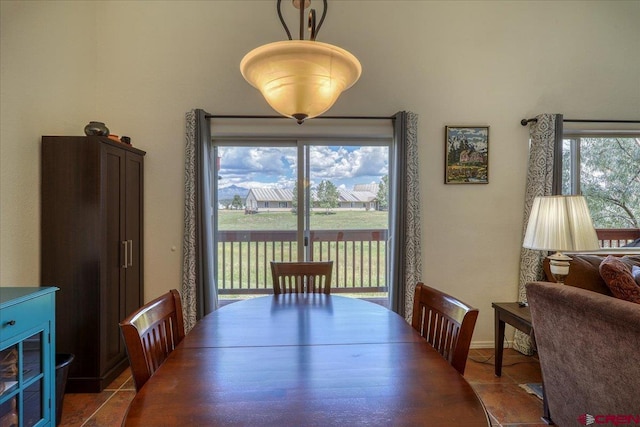 dining area featuring plenty of natural light and tile patterned floors