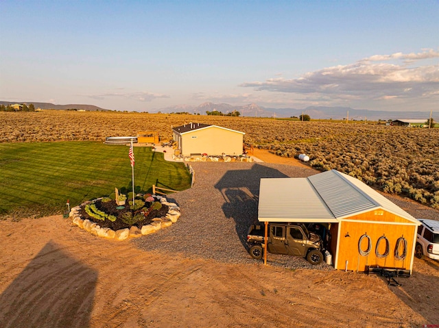 drone / aerial view with a rural view