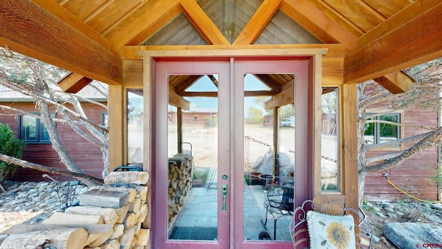 view of exterior entry with french doors