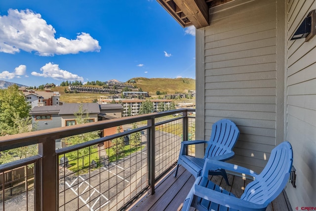 balcony with a mountain view