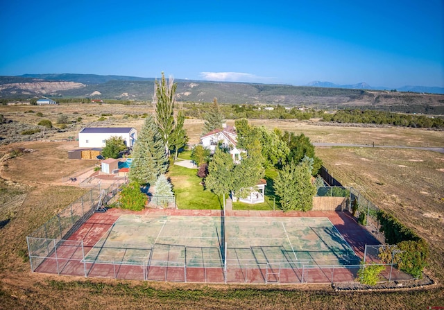 aerial view with a mountain view