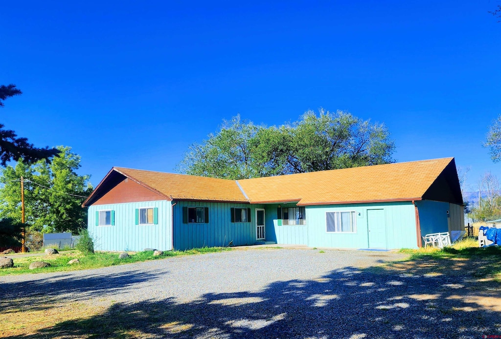 view of single story home