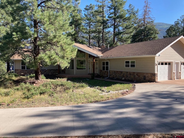 view of front of house with a garage