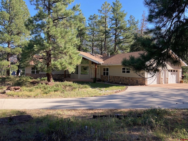 view of front of property featuring a garage