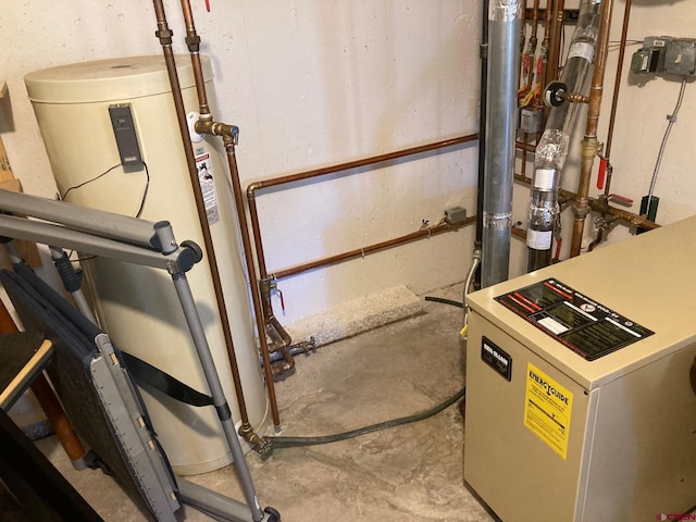 utilities featuring gas water heater