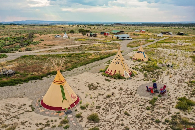 drone / aerial view with a rural view