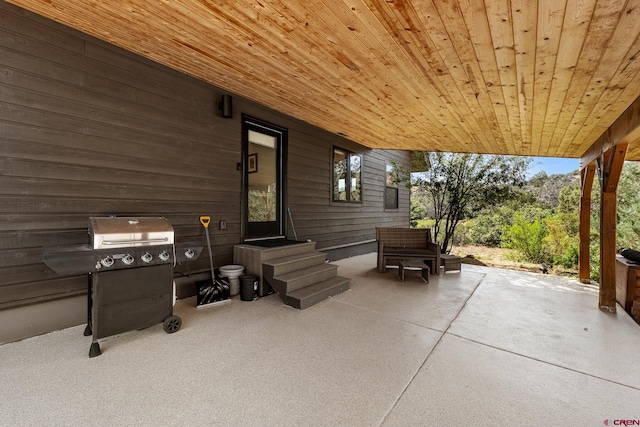 view of patio / terrace featuring a grill