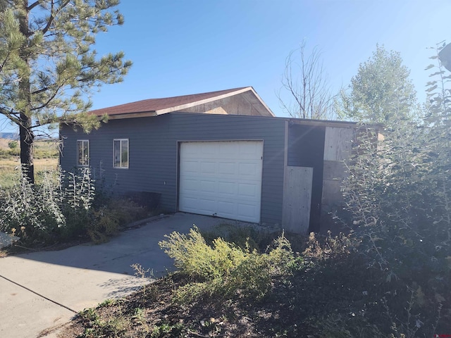 view of garage