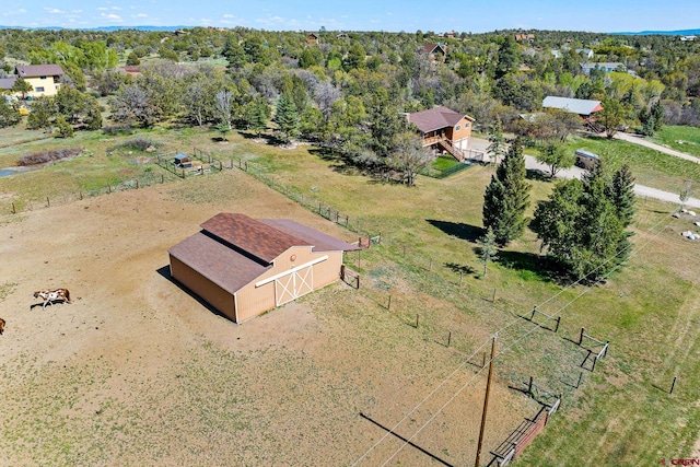 drone / aerial view with a rural view