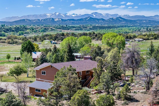 aerial view featuring a mountain view