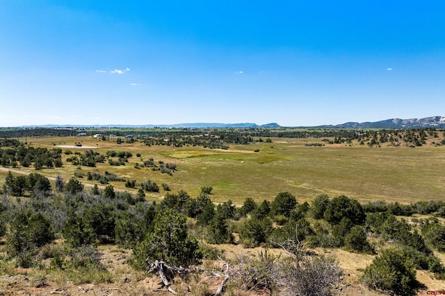 mountain view featuring a rural view