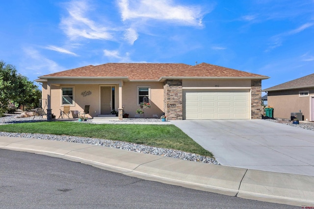 view of front of house with a garage