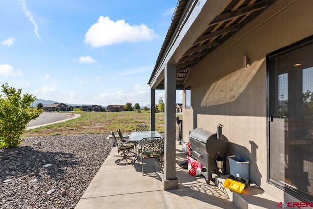 view of patio / terrace featuring a grill