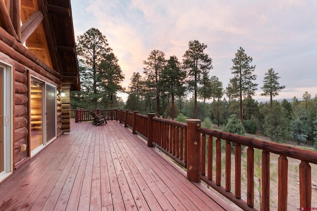 view of deck at dusk