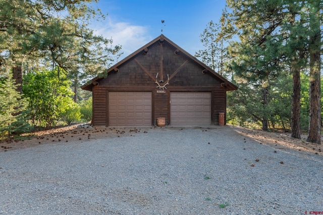 view of garage