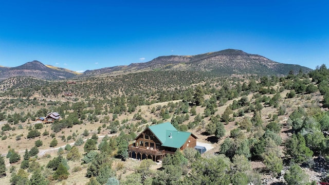 drone / aerial view with a mountain view