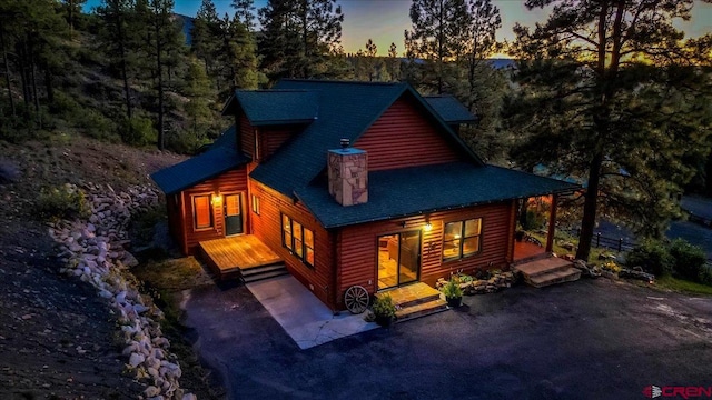 view of log-style house