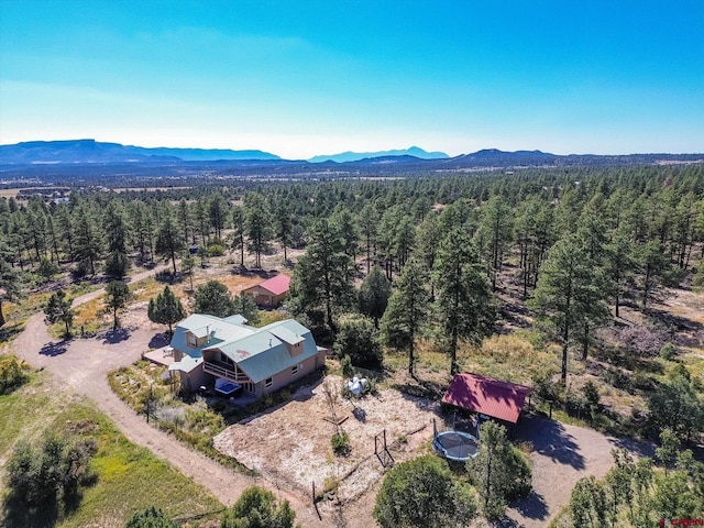 aerial view featuring a mountain view