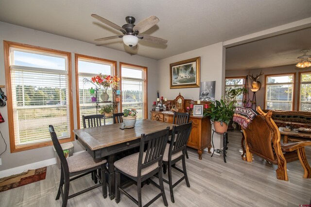 145 Lassen Dr, Pagosa Springs, CO 81147 - dining area with ceiling fan and light hardwood / wood-style flooring