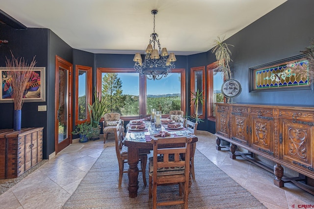 dining room featuring an inviting chandelier