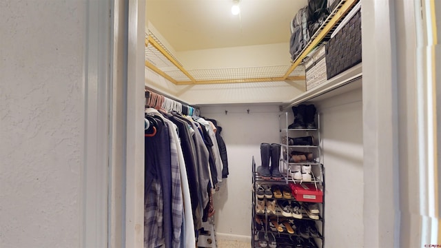 view of walk in closet