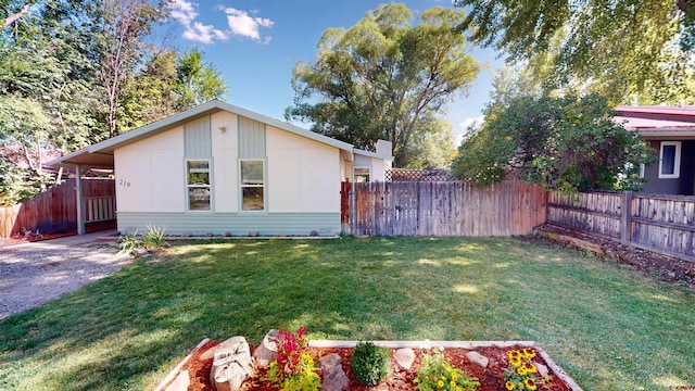 exterior space with a lawn