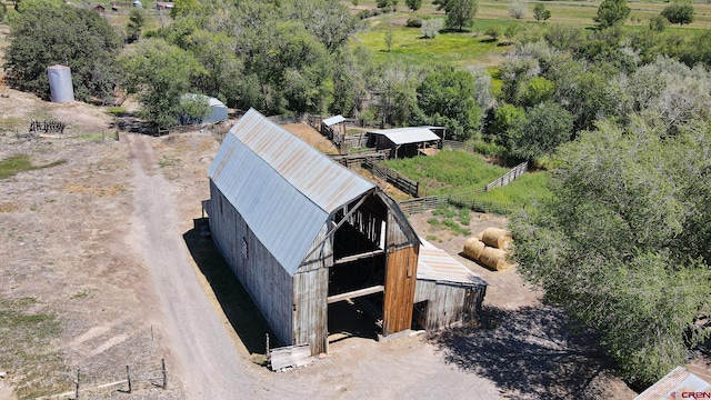 aerial view with a rural view