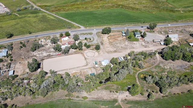 bird's eye view with a rural view