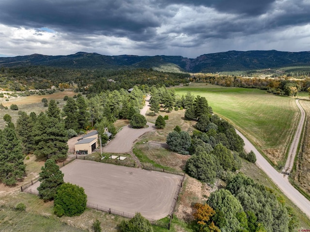 bird's eye view featuring a mountain view