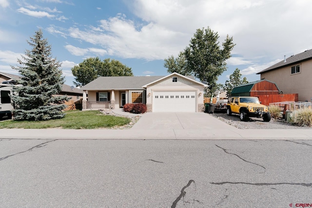 ranch-style home with a garage