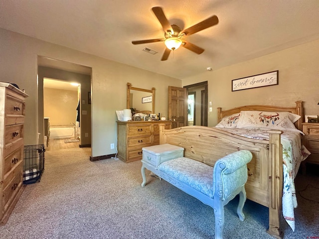 bedroom with carpet and ceiling fan