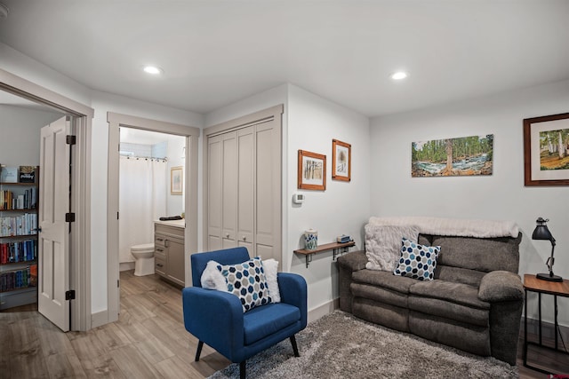 living room featuring light hardwood / wood-style flooring