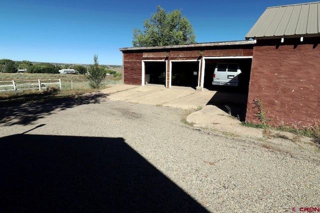 view of garage