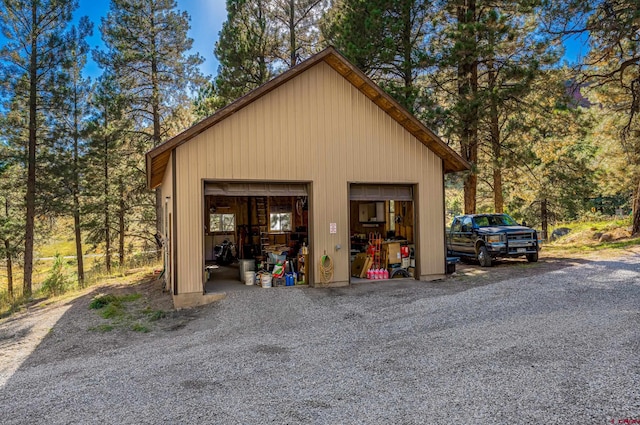 view of garage