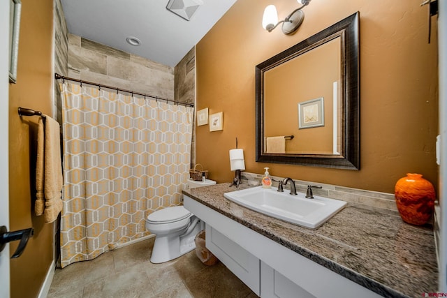 505 Prospector Ave, Durango, CO 81301 - bathroom with toilet, a shower with shower curtain, and vanity