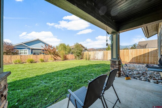 505 Prospector Ave, Durango, CO 81301 - view of yard featuring a patio area and a fenced backyard
