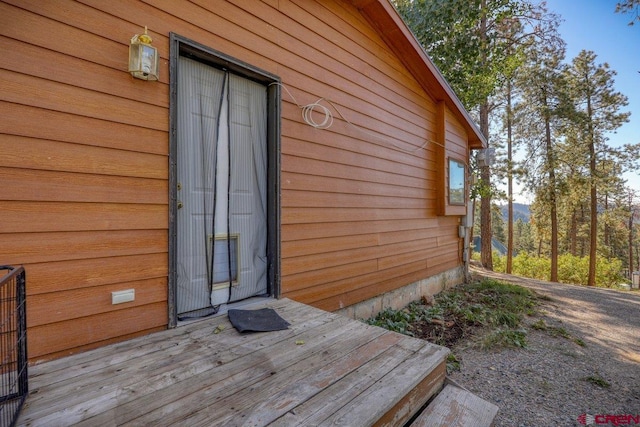 view of home's exterior with a deck