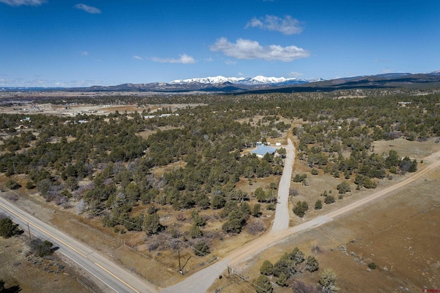 aerial view with a mountain view